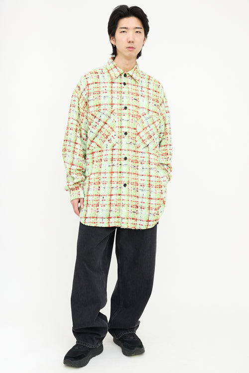 Faith Connexion Tweed Checked Oversized Shirt