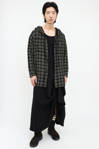 Faith Connexion Tweed Checked Hooded Shirt