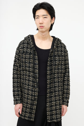 Faith Connexion Tweed Checked Hooded Shirt