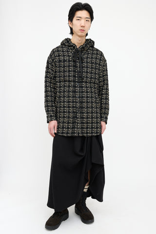 Faith Connexion Tweed Checked Hooded Shirt