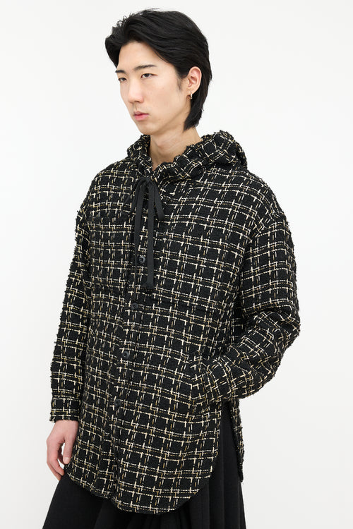 Faith Connexion Tweed Checked Hooded Shirt