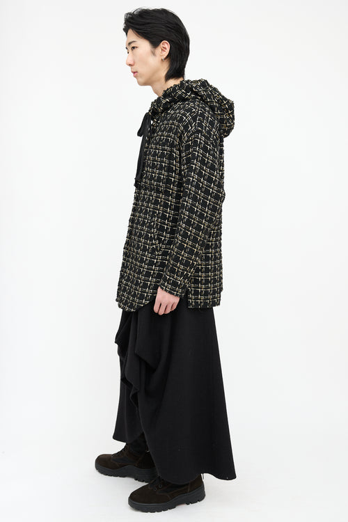 Faith Connexion Tweed Checked Hooded Shirt