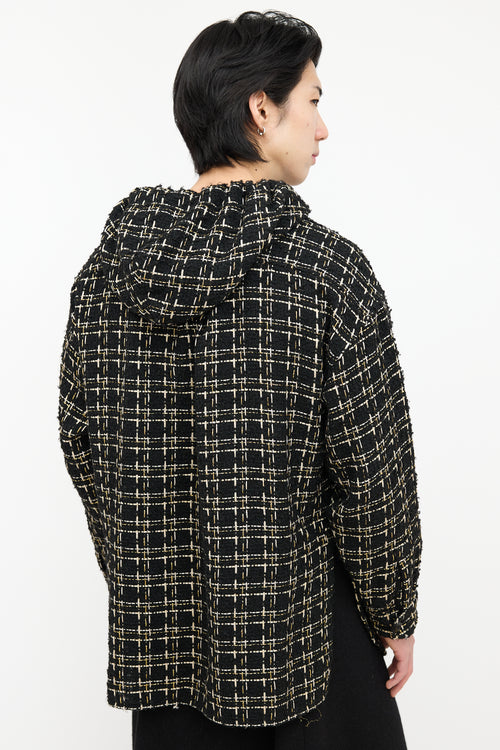 Faith Connexion Tweed Checked Hooded Shirt