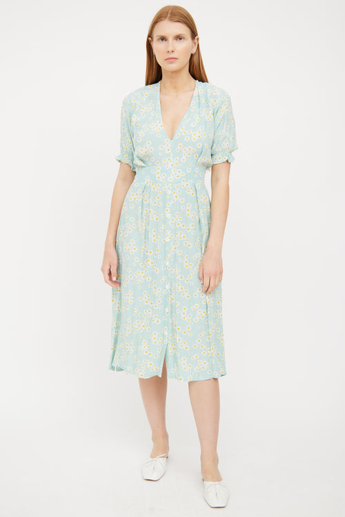 Seafoam Green Daisy Maxi Dress Faithfull the Brand