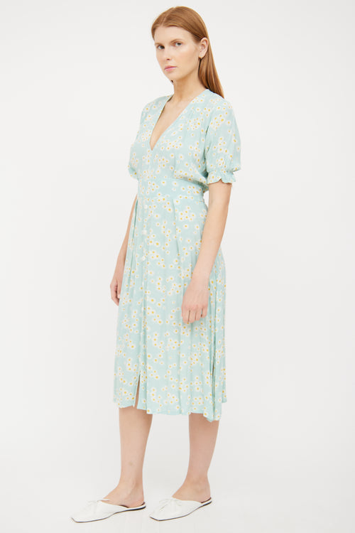 Seafoam Green Daisy Maxi Dress Faithfull the Brand