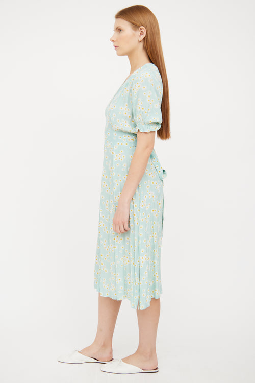 Seafoam Green Daisy Maxi Dress Faithfull the Brand