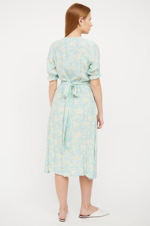 Seafoam Green Daisy Maxi Dress Faithfull the Brand