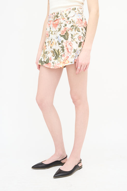 Faithfull the Brand Linen Floral Skort