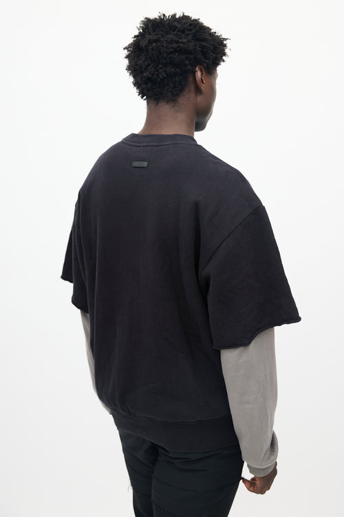 Fear of God Black Cotton Short Sleeved Sweatshirt