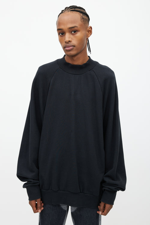 Fear of God Black Side Zip Oversized Sweatshirt