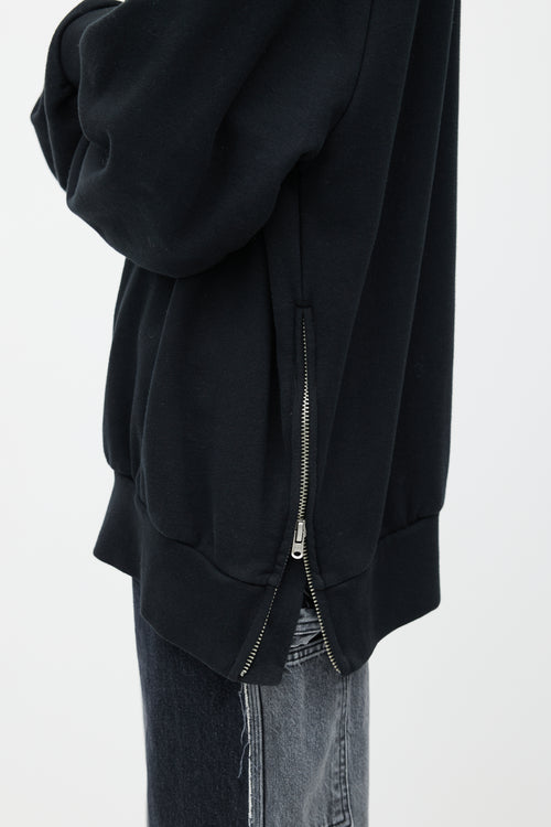 Fear of God Black Side Zip Oversized Sweatshirt