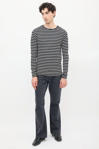 Fear of God Black 
White Cotton Striped Long Sleeve Top