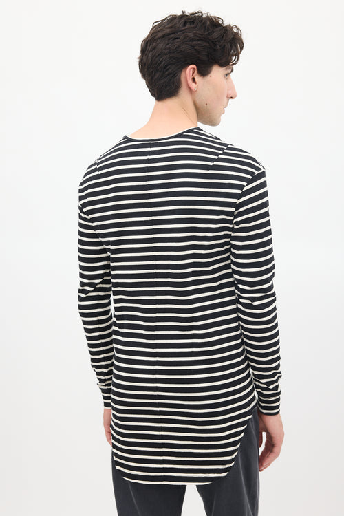 Fear of God Black 
White Cotton Striped Long Sleeve Top