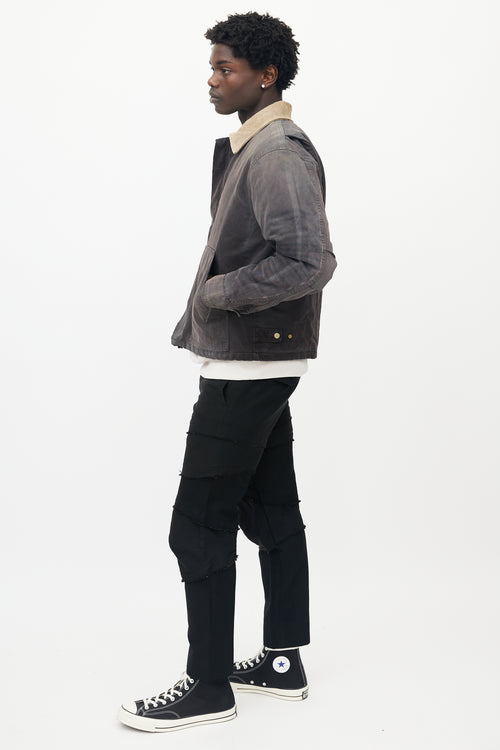 Fear of God Dark Grey Distressed Canvas Work Jacket