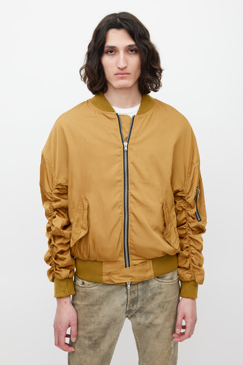 Fear of God Gold Gathered Bomber Jacket