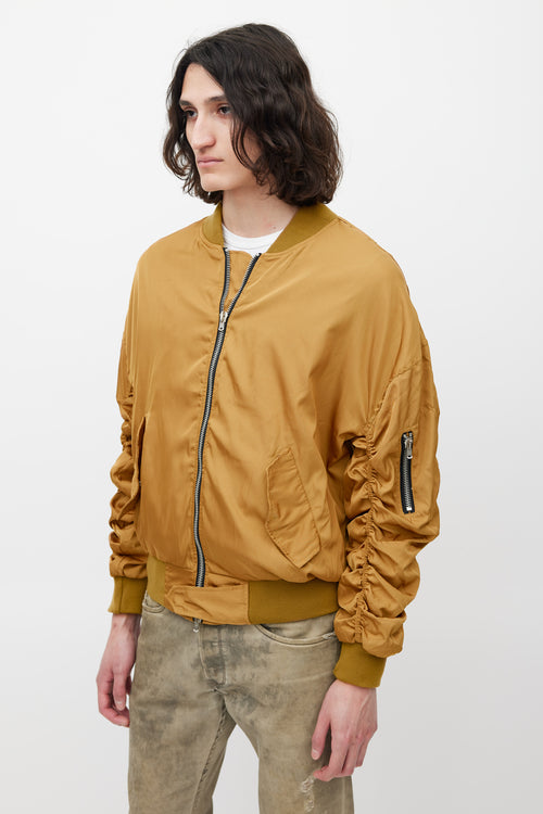 Fear of God Gold Gathered Bomber Jacket