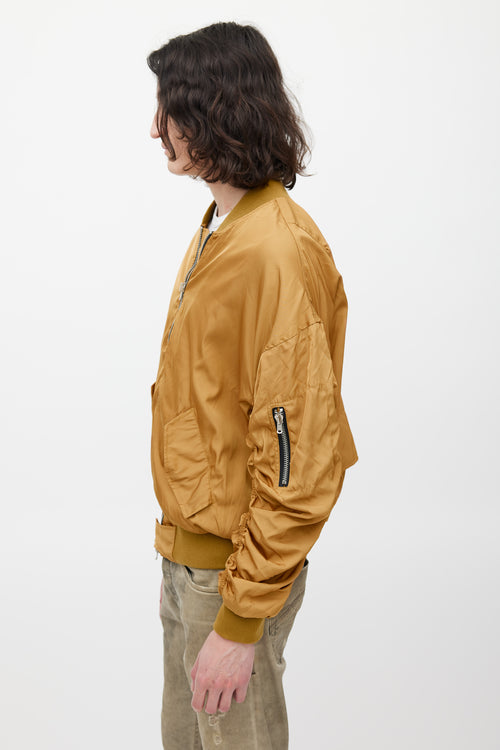 Fear of God Gold Gathered Bomber Jacket