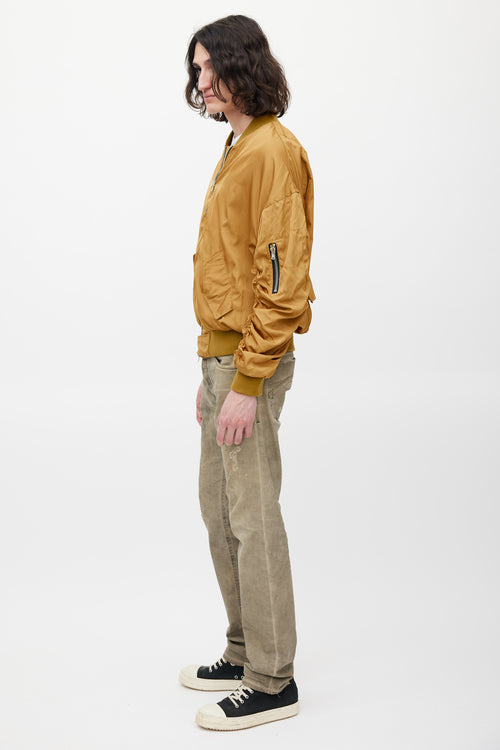 Fear of God Gold Gathered Bomber Jacket