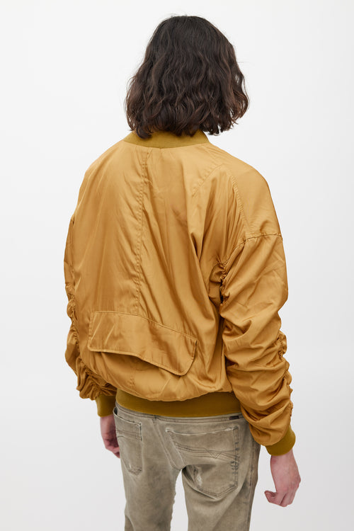 Fear of God Gold Gathered Bomber Jacket