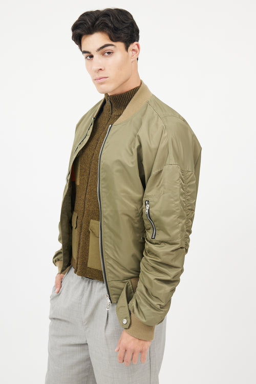 Fear of God Green Nylon Bomber Jacket