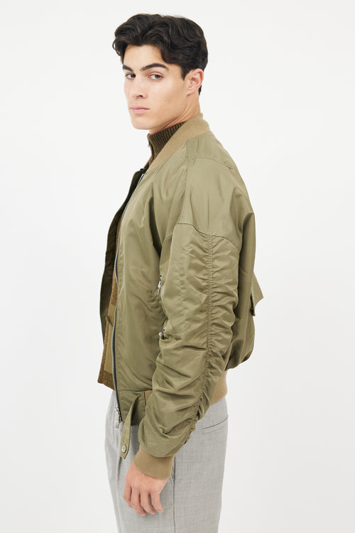 Fear of God Green Nylon Bomber Jacket