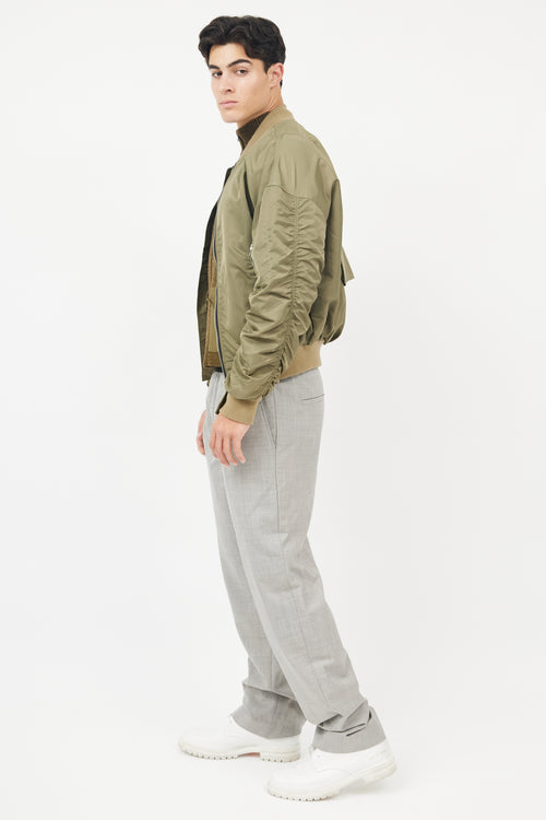 Fear of God Green Nylon Bomber Jacket