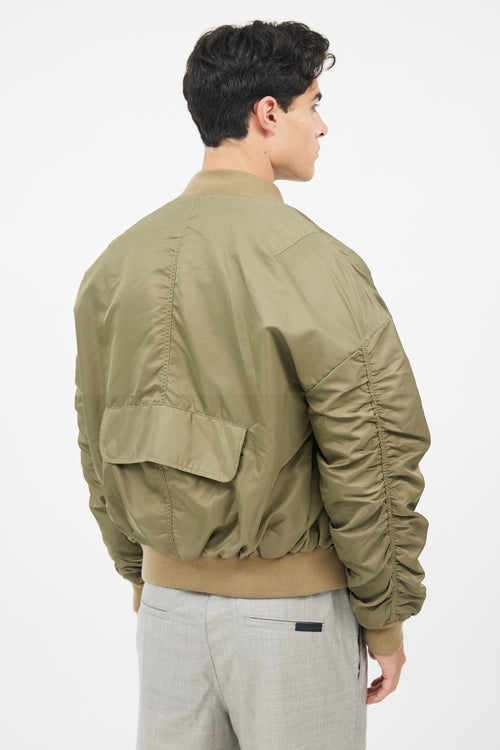 Fear of God Green Nylon Bomber Jacket