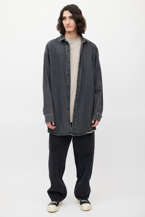 Fear of God Grey Oversized Denim Shirt