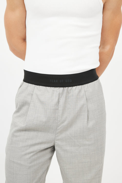 Fear of God Grey Wool Logo Waistband Trousers