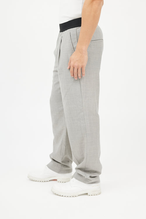 Fear of God Grey Wool Logo Waistband Trousers