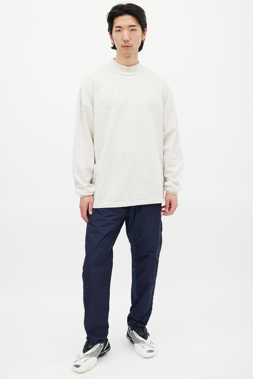 Fear of God Heather Grey Cotton Mockneck Top