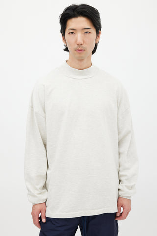 Fear of God Heather Grey Cotton Mockneck Top