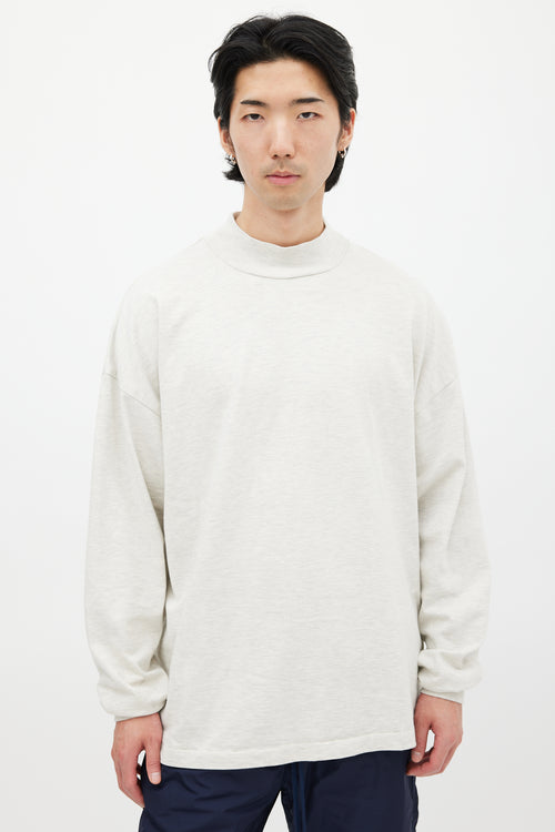 Fear of God Heather Grey Cotton Mockneck Top