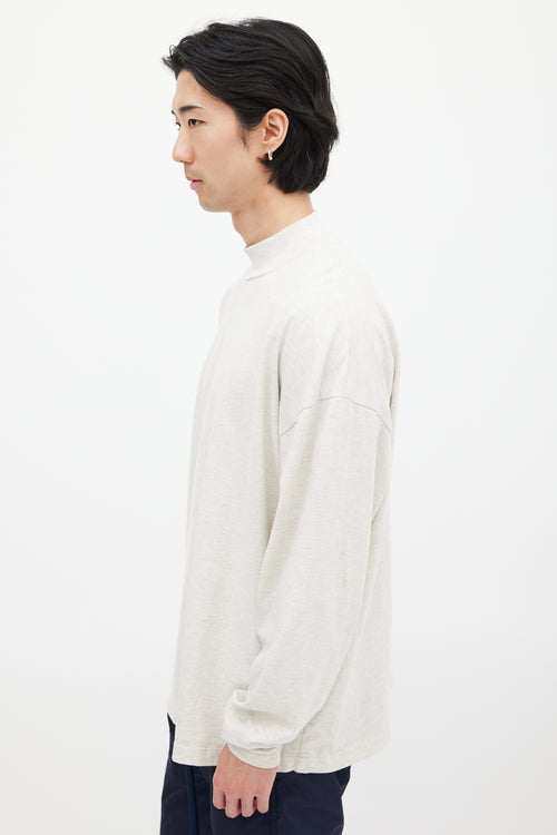 Fear of God Heather Grey Cotton Mockneck Top