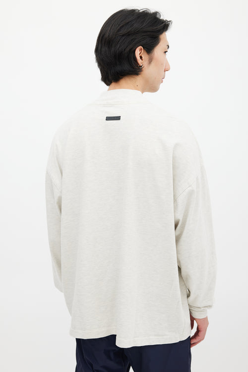 Fear of God Heather Grey Cotton Mockneck Top