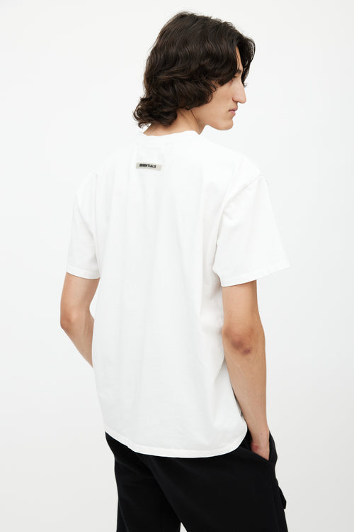 Fear of God White 
Black Essentials Logo T-Shirt