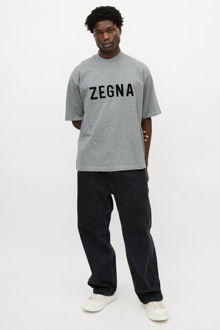 Fear of God X Zegna Grey Logo T-Shirt