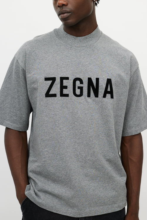 Fear of God X Zegna Grey Logo T-Shirt