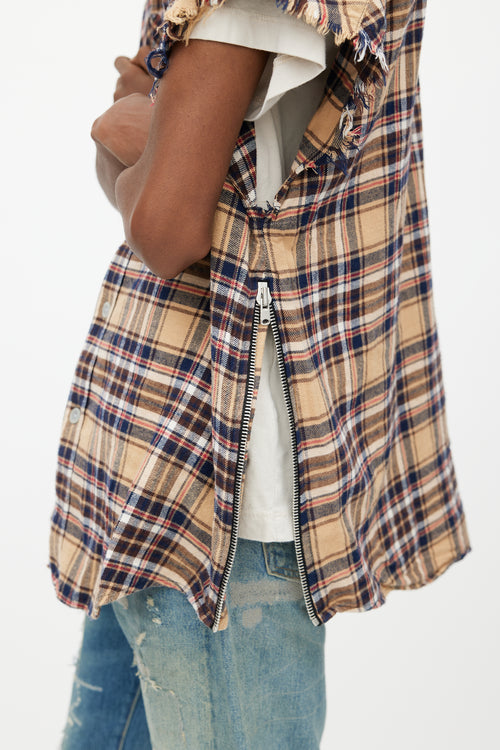 Fear of God Yellow 
Multi Plaid Cut Sleeve Shirt