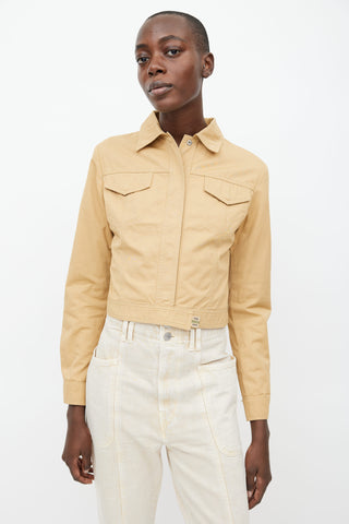 Fendi Beige Mesh Panelled Jacket