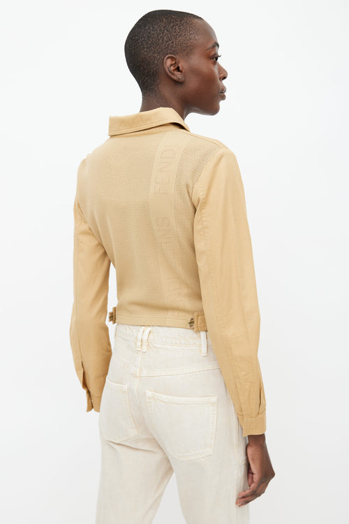 Fendi Beige Mesh Panelled Jacket