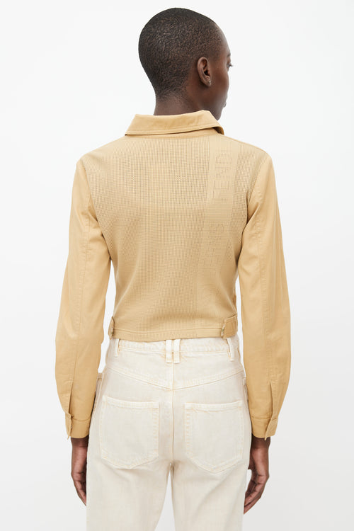 Fendi Beige Mesh Panelled Jacket