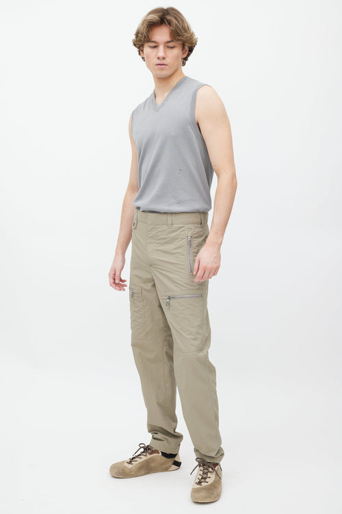 Fendi Beige Nylon Slim Cargo Pant