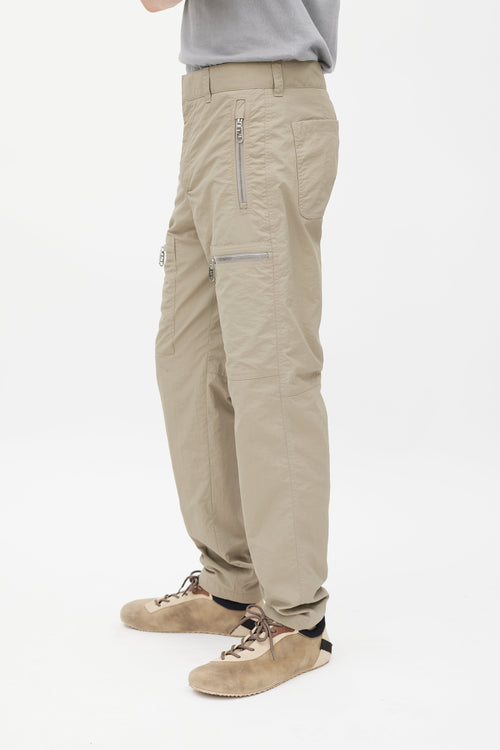 Fendi Beige Nylon Slim Cargo Pant