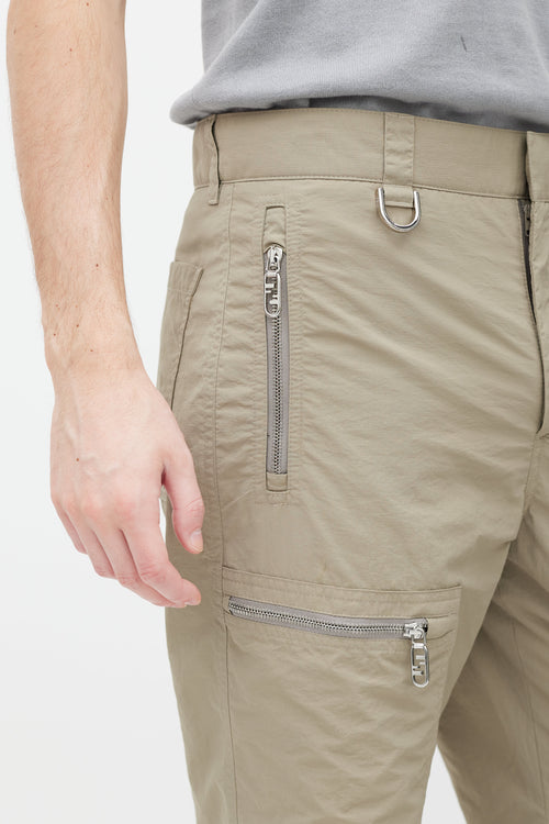 Fendi Beige Nylon Slim Cargo Pant