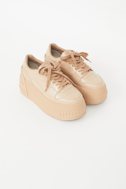 Fendi Beige Show Plaform Sneaker