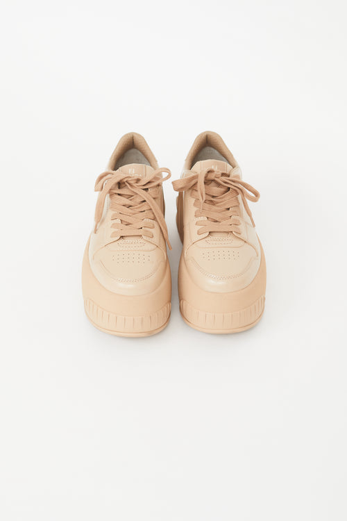 Fendi Beige Show Plaform Sneaker