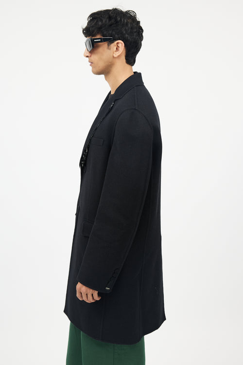 Fendi Black Fleece Wool Coat