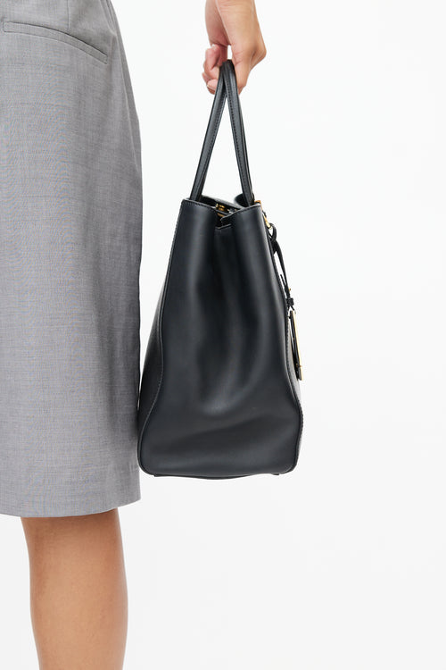 Fendi Black 
Gold 2Jours Leather Tote