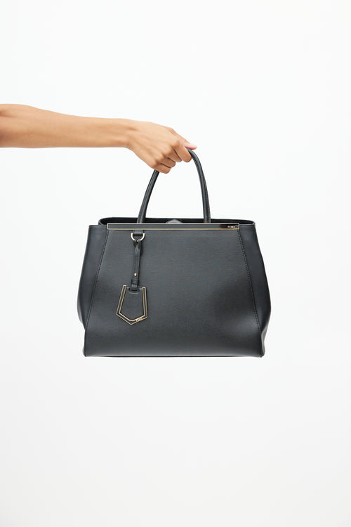 Fendi Black 
Gold 2Jours Leather Tote